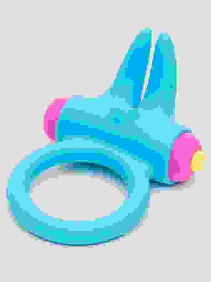Lovehoney Excite 10 Function Rabbit Love Ring , Blue, hi-res